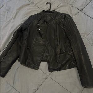 Fashion Nova Quilted Black Leather Jacket